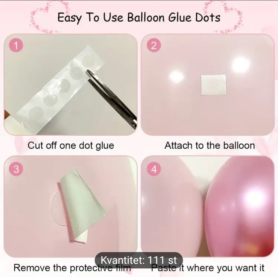 111 st ballong set rosa
